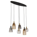 Searchlight DIVINE Pendel Hanglamp 6 Lichts Metaal Zwart-30964