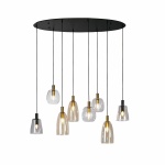 Searchlight DIVINE Pendel Hanglamp 8 Lichts Metaal Zwart
