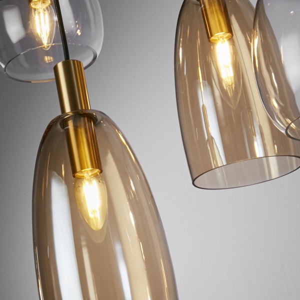 Searchlight DIVINE Pendel Hanglamp 8 Lichts Metaal Zwart-30961