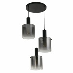 Searchlight SWEDEN Multi Pendel Hanglamp 3 Lichts Zwart Smoke-31034
