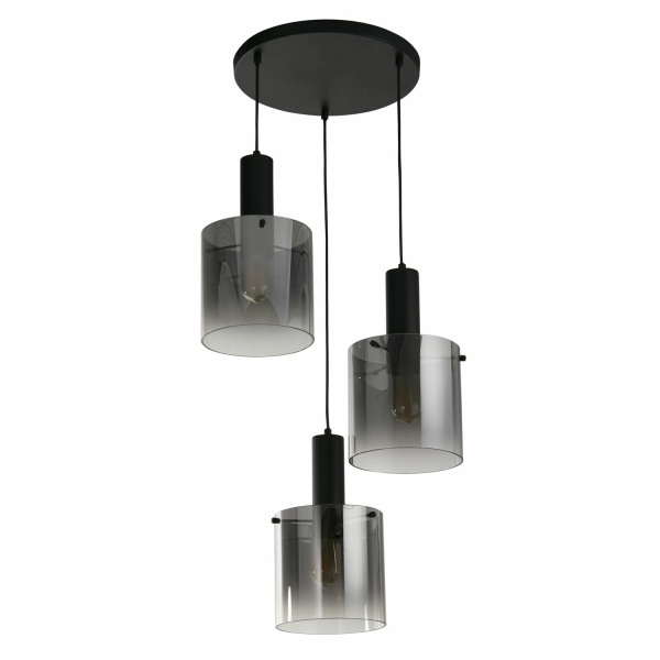 Searchlight SWEDEN Multi Pendel Hanglamp 3 Lichts Zwart Smoke-31034