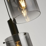 Searchlight SWEDEN Multi Pendel Hanglamp 3 Lichts Zwart Smoke-31035