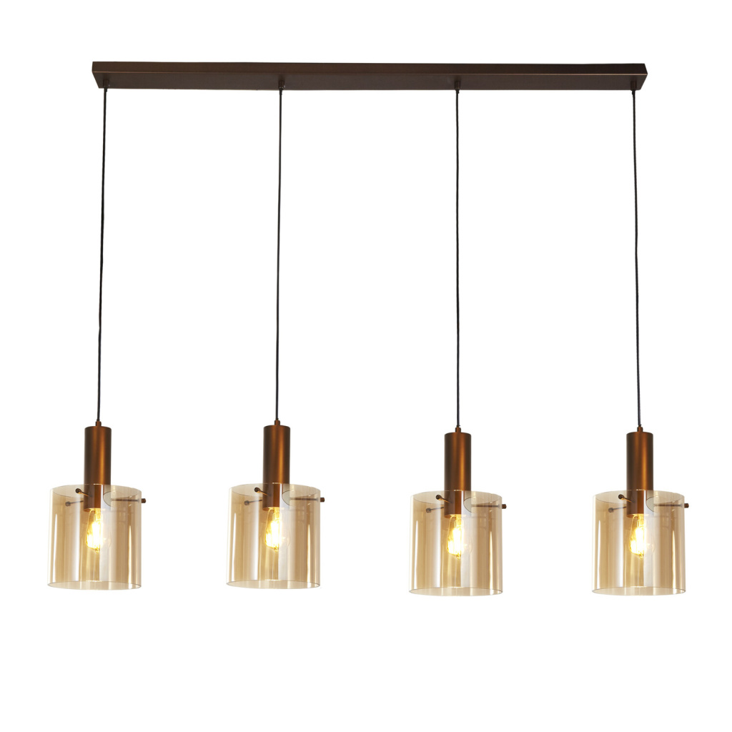 Searchlight SWEDEN Pendel Hanglamp 4 Lichts Zwart Smoke