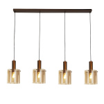 Searchlight SWEDEN Pendel Hanglamp 4 Lichts Zwart Smoke