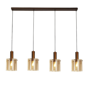 Searchlight SWEDEN Pendel Hanglamp 4 Lichts Zwart Smoke