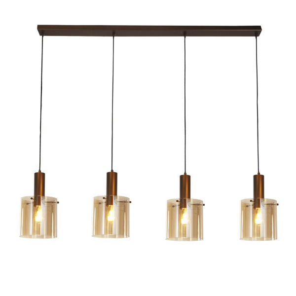 Searchlight SWEDEN Pendel Hanglamp 4 Lichts Zwart Smoke