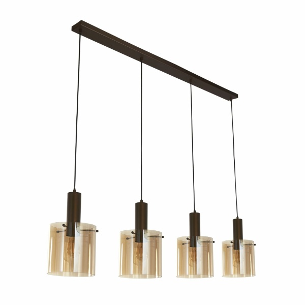 Searchlight SWEDEN Pendel Hanglamp 4 Lichts Mokka Amber-31053