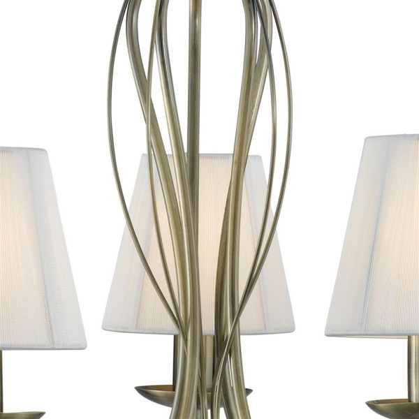 Searchlight ANDRETTI Kroonluchter 5 Lichts Brons Stof-31190