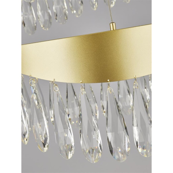 Searchlight JEWEL 2 Hanglamp Kristal Goud Koelwit 53W Dimbaar-31514