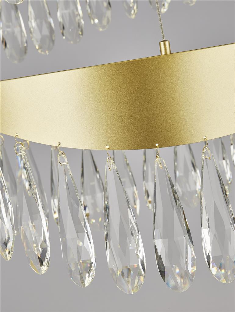 Searchlight JEWEL 2 Hanglamp Kristal Goud Koelwit 53W Dimbaar-31514 Searchlight JEWEL 2 Hanglamp Kristal Goud Koelwit 53W Dimbaar-31514