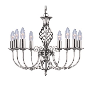 Searchlight ZANZIBAR Kroonluchter 8 Lichts Zilver
