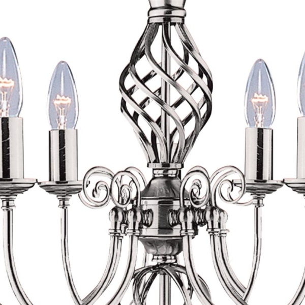 Searchlight ZANZIBAR Kroonluchter 8 Lichts Zilver -31264