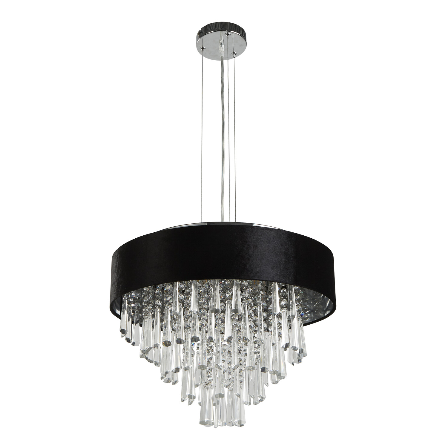 Searchlight GLAMOUR Kroonluchter 5 Lichts Kristal Zwart-31505 Searchlight GLAMOUR Kroonluchter 5 Lichts Kristal Zwart-31505