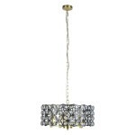 Searchlight IRIS Hanglamp 5 Lichts Kristal Zwart Messing-31401