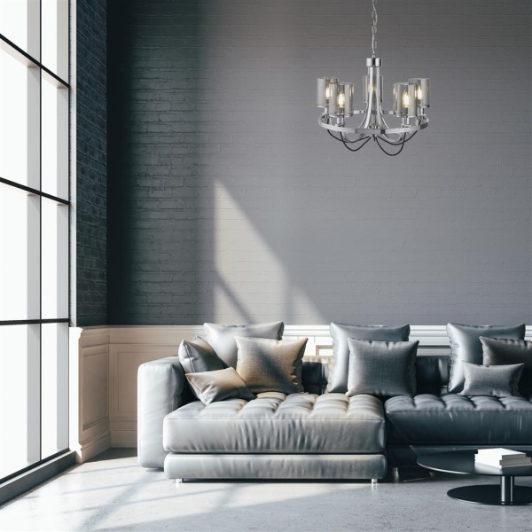 Searchlight CATALINA Kroonluchter 5 Lichts Chroom-31352