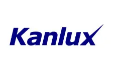Kanlux logo in blauwe letters op witte achtergrond