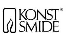 Konstsmide logo met gestileerde vlam en merknaam in zwart