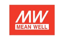 Mean Well logo rood met witte letters