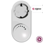 Witte Zigbee stekkerdimmer met ronde draaiknop en stopcontact aansluiting