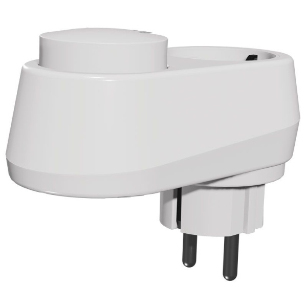 Witte Zigbee stekkerdimmer met draaiknop geschikt voor LED 0-100W