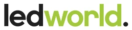 Ledworld logo in zwart en groen tekstontwerp