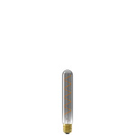 Heldere E27 buislamp van glas met spiraalvormig filament.