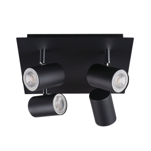 Kanlux EVALO Plafondlamp 4 Lichts Zwart Kantelbaar
