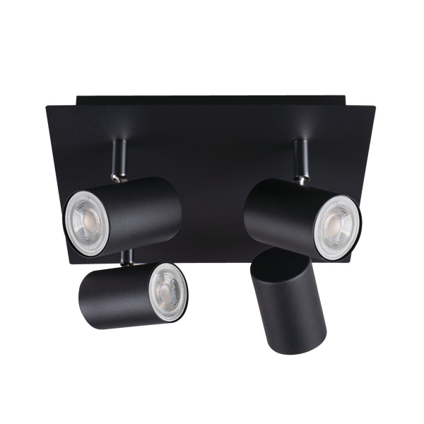 Kanlux EVALO Plafondlamp 4 Lichts Zwart Kantelbaar