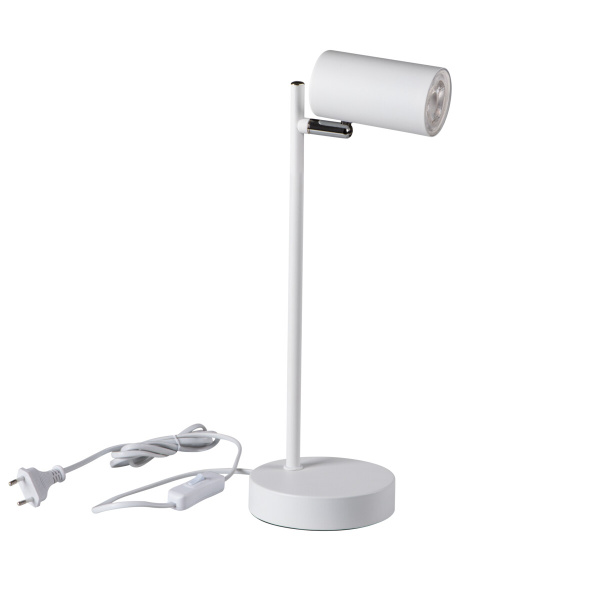 35785_1 Kanlux EVALO bureaulamp wit met ronde voet en GU10 fitting