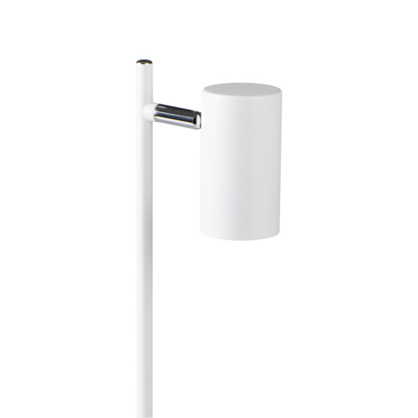 35785_3 Witte metalen bureaulamp met cilindervormige kap en verstelbare houder.