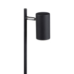 Zwarte metalen bureaulamp met cilindrische verstelbare lampenkop.