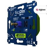 Inbouw Zigbee LED dimmer blauw met draaiknop en aansluitpunten