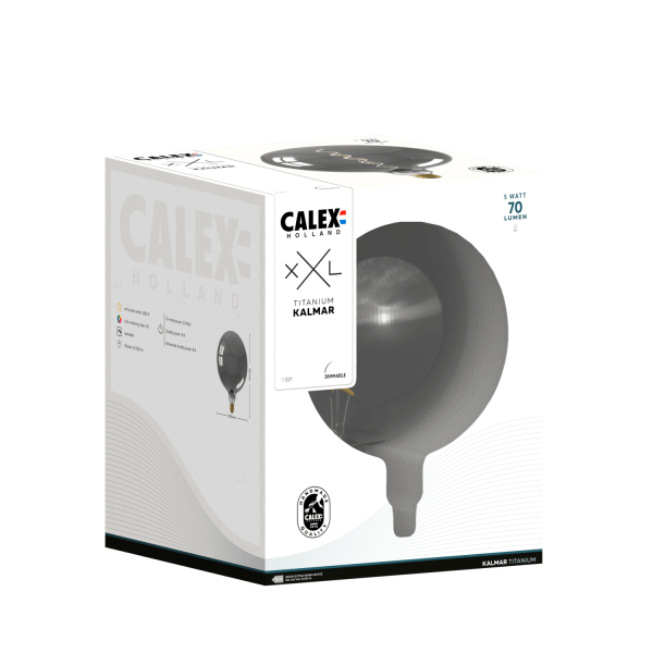 Calex XXL Kalmar titanium globe lamp E27 5W dimbaar