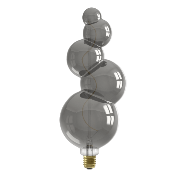 LED lamp titanium glas E27 fitting met speelse organische vorm