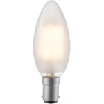 Frosted LED kaarslamp Ba15d fitting 4W warmwit dimbaar