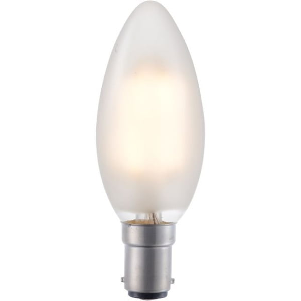 Frosted LED kaarslamp Ba15d fitting 4W warmwit dimbaar