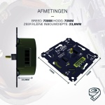 EcoDim inbouw wifi LED dimmer met maatvoering in millimeters