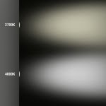 Lichtbundels van GU10 LED spot in 2700K en 4000K kleurtemperatuur