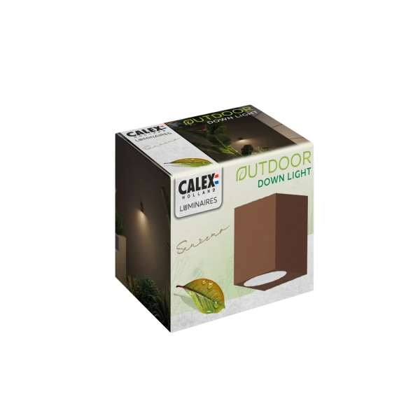 Calex wandlamp buiten downlight roestkleur GU10 fitting