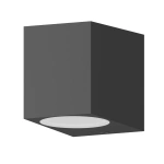 Grijze buitenwandlamp downlight GU10 met kubusvormige behuizing