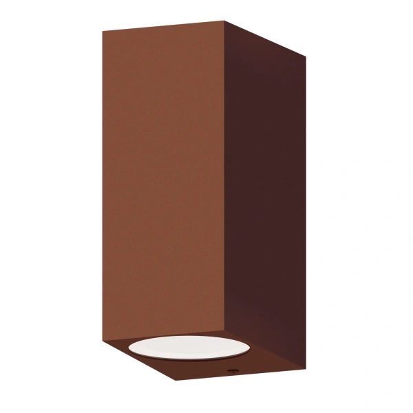 Buiten wandlamp roestkleur met up en downlight fitting Gu10