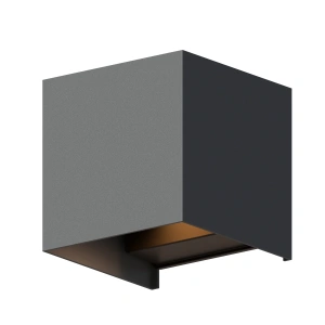 Calex Wandlamp Buiten Up and Downlight Kubus Grijs Warmwit