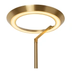 Gouden vloerlamp met ronde ringvormige LED lichtbron