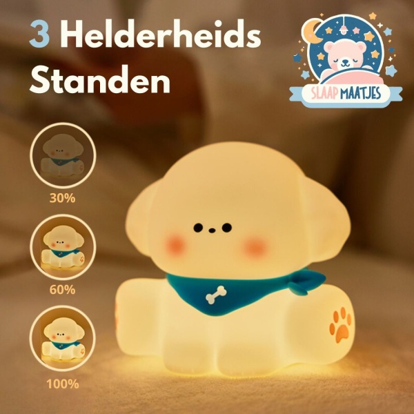 3 Helderheids standen puppy Nachtlamp Puppy 3 Helderheids standen