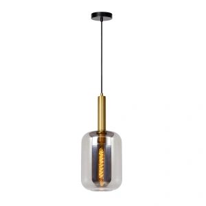 Hanglamp 1 Lichts Zwart Goud FUMÉ JOANET L - Lucide