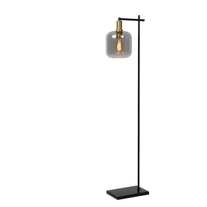 Vloerlamp Modern Zwart Goud FUMÉ JOANET - Lucide