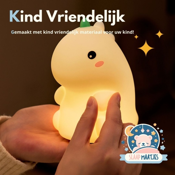 Kinder Nachtlampje Dinosaurus met Aanraaksensor - Slaap Maatjes - Afbeelding 4