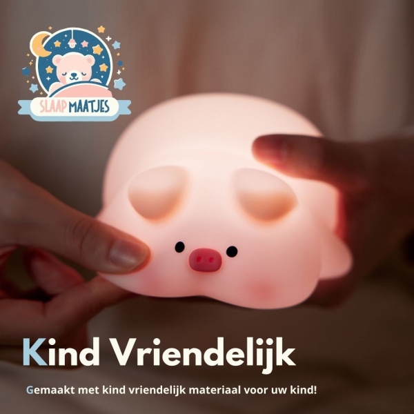 Kinder Nachtlampje Varkentje met Aanraaksensor - Slaap Maatjes - Afbeelding 4
