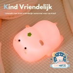 Kind vriendelijk nachtlampje nijlpaard