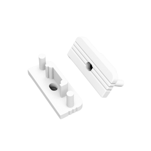 Witte kunststof eindkapset Surface 10 met montagegaten twee stuks